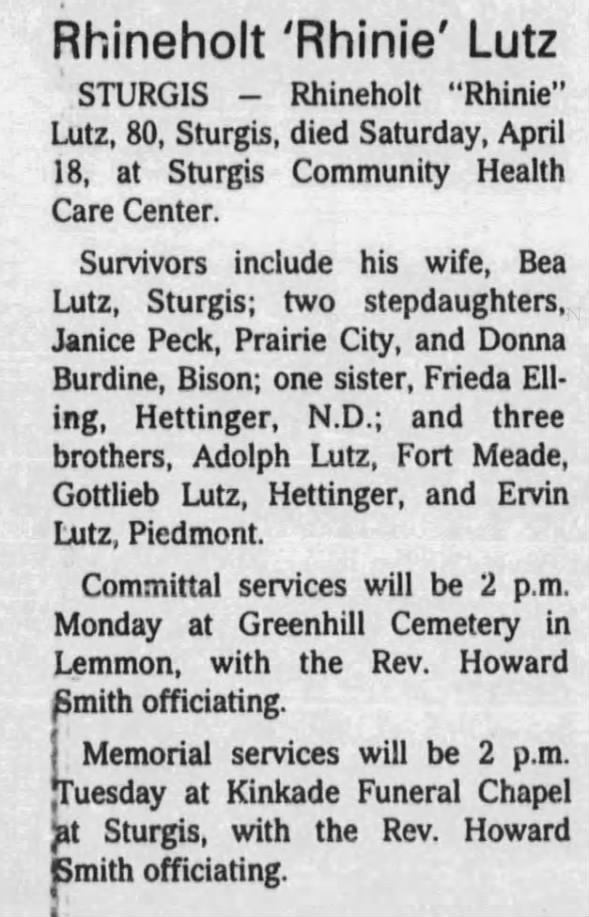 Clipping from Rapid City Journal